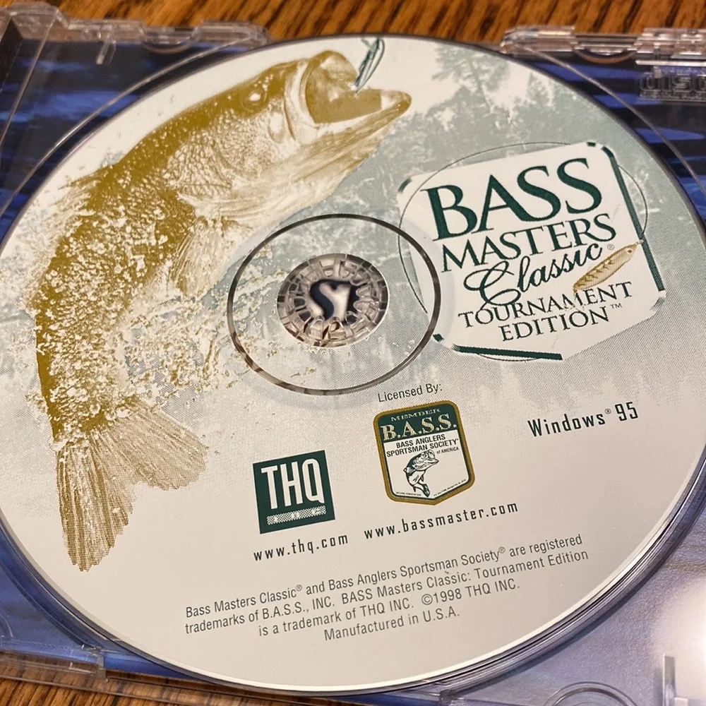 Vintage 90s Bass Masters Classic Tournament Edition 3D Fishing Game PC CD-ROM